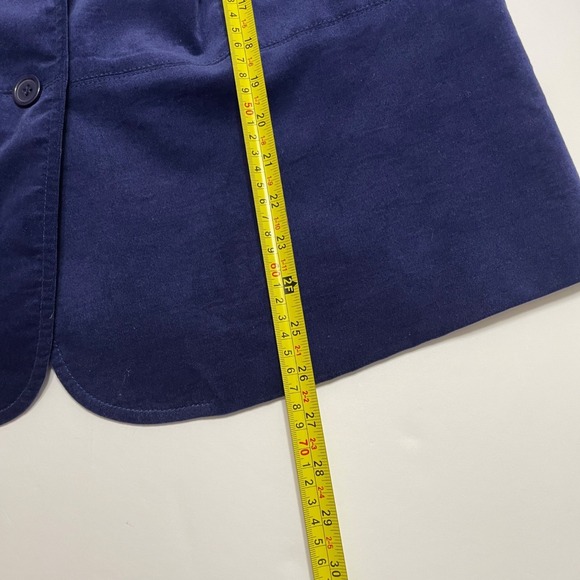 Talbots Womens Royal Blue Velvet Blazer Jacket Size 14W Whimsygoth Fairy Grunge - Picture 7 of 7